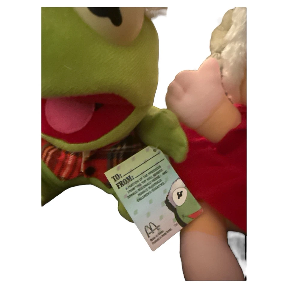 Lote de peluches de Navidad McDonalds Muppet Babies 1988 Kermit Piggy Fozzie nuevo con etiquetas Foto 2 de 4