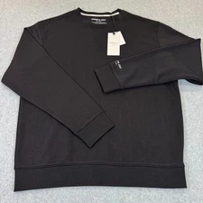 NWT $79 Kenneth Cole New York Crew Neck The Fleece Sweatshirt Black Men's SMALL