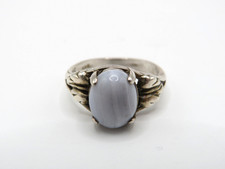 VINTAGE "925" STERLING SILVER BLUE LACE AGATE RING SIZE 6