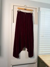 Calvin Klein Harem Pants Women's Burgundy Velvet High Rise Pleated 8 VTG Y2K 90s