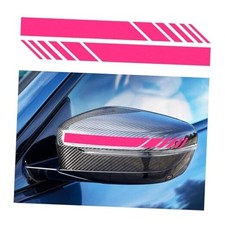 2 PCS Car Rear View Mirror Stickers, 5.51"  0.55" Waterproof Auto Side Pink