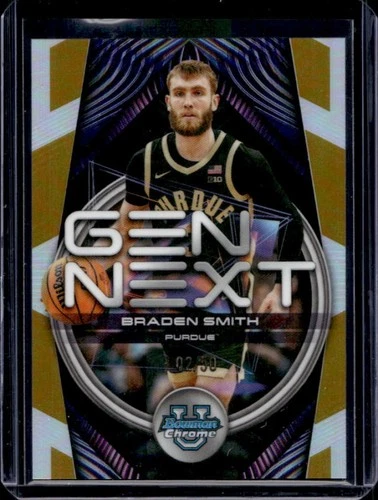 2025-26 Bowman Braden Smith Gen Next Chrome Gold Refractor #/50 Boilermakers