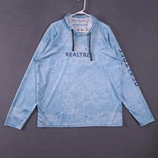 Realtree Wave Sweatshirt Mens XL Blue Pullover Activewear Fishing Staghorn