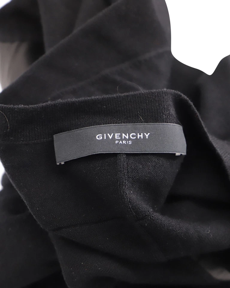 Givenchy Sweater With Leather Stripe Detail In Wool Men Black Xl - Image 3 of 4