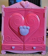Build-a-Bear Pink Armoire Dress Accessory Closet wardrobe Drawers B.A.B