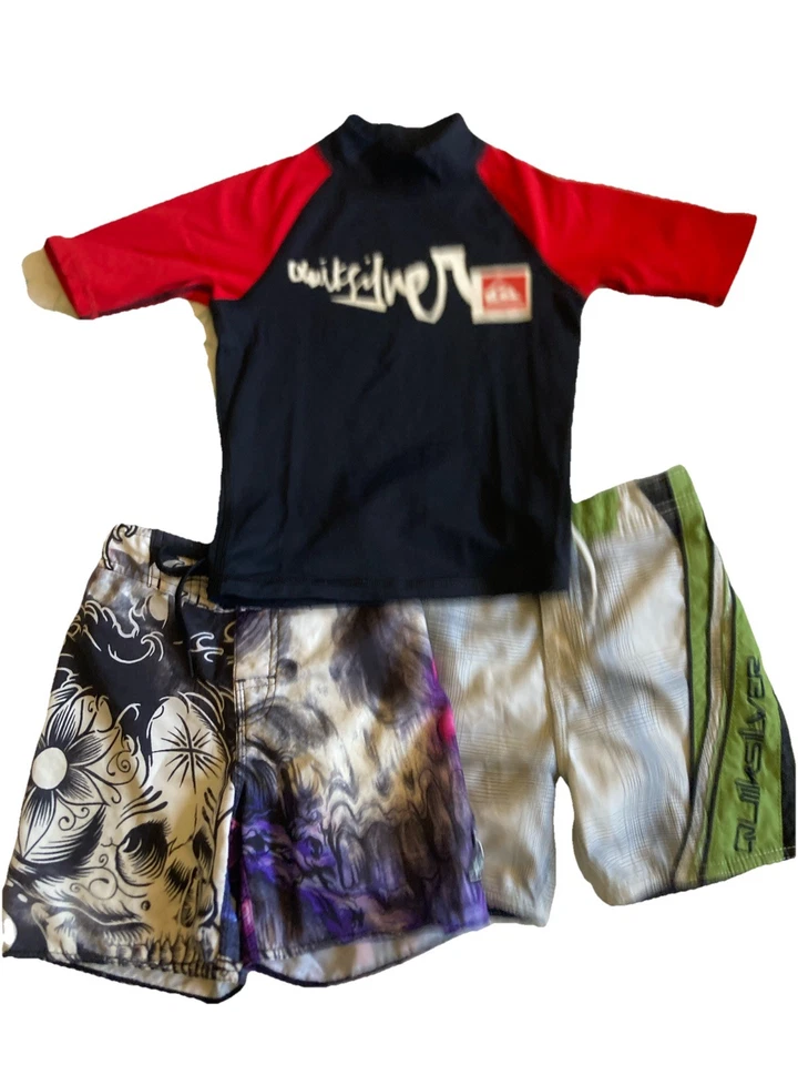 Quiksilver Rash Guard 6, Boardshorts und Billabong Boardshorts 3T *siehe Beschreibung