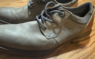 Bull Boxer Everson Mens Sz 10 Gray Cognac Distressed Leather Handcraft Oxfords