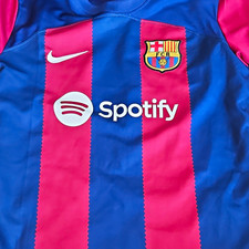 Nike Barcelona Home Shirt Kids S Short Sleeve Multi Spotify Sponsor
