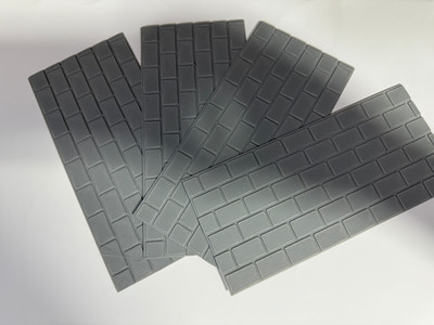 O Scale Stone Large Blocks (1 x1/2 ) Model Train Scenery Sheets - 4 Textured