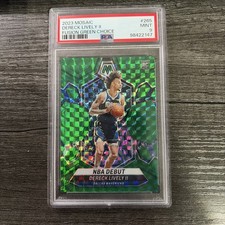 2023-24 Panini Mosaic Dereck Lively II #265 Fusion Green Choice /18 PSA 9 Rookie