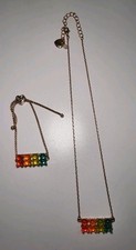 Betsey Johnson Candy Gummy Bears Gold Tone Adjustable Necklace & Bracelet Set