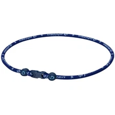 Phiten Classic Star Titanium Single Strand Necklace Navy - 22 Inch