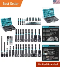 Versatile 54PCS Impact Drill Driver Bit Set - Includes Quick-Release Extensions