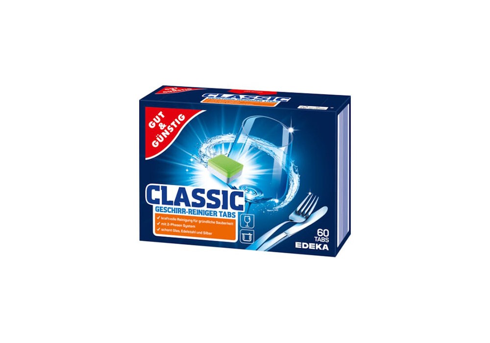 5x 60 Tabs GUT&GÜNSTIG Classic - für strahlendes Geschirr & starke Reinigung