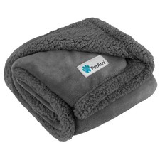 PetAmi Dog Blanket for Small Medium Large - 60 X 40 Inches, Gray/Gray Sherpa
