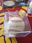 Hank Aaron Autographed National League Baseball Ball with JSA cirt