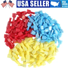 200PC Male Female Insulated Spade Terminal Crimp Quick Disconnect Wire Connector