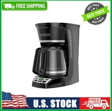 BLACK+DECKER Programmable 12-Cup Drip Coffee Maker Custom Brew Strength, Black
