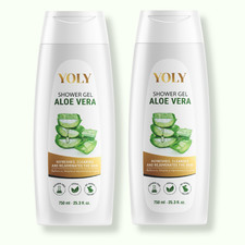 Yoly Aloe Vera Shower Gel – Soothing & Refreshing Cleanse, 25.3 fl oz (2-Pack) 0.65 per gallon