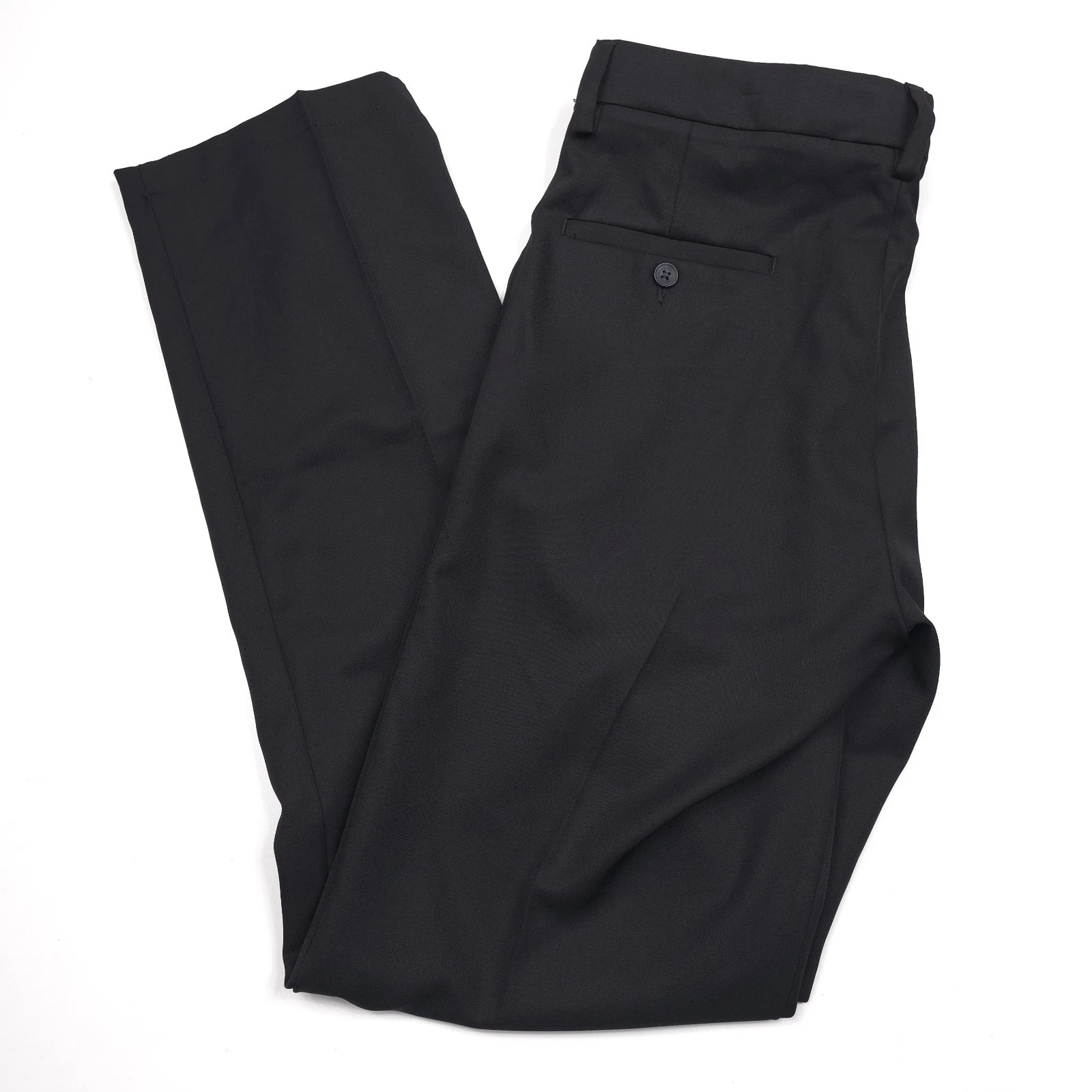 Haggar Cool 18 Pro Solid Black Classic Fit Pants Golf Slacks Mens Size 44 X 30
