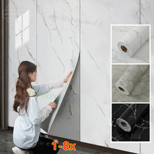 8X Thick Marble Wallpaper Kitchen Bathroom Waterproof Self-adhesive Wall Sticker