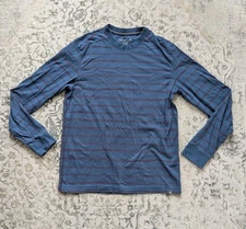 Toad & Co Striped Longsleeve T-shirt Men's Small Blue/Red Organic Cotton 