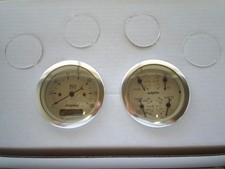 Dolphin 3 38 Quad Pro Tan Street Rod Gauge Set Street Rod Hot Rod Universal