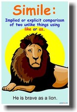 Simile - Language Arts - Classroom School Educational POSTER