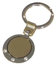 NEW KEYCHAIN SILVER  GOLD 2 TONE CAR MOTOR INSPIRED FOR HOUSE KEYS MENS