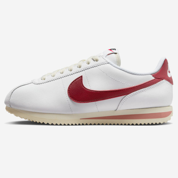 Женские кожаные туфли Nike Cortez белого и красного цветов (DN1791-103) доставляются в ускоренном порядке