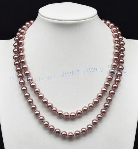 2 Rows Genuine 8mm Round Multicolor South Sea Shell Pearl Beads Necklace 17-19'' - Picture 33 of 40