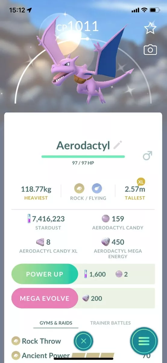 SHINY ✨ AERODACTYL W/SATCHEL!!! ✨ - PKMN GO!!! - NON REGISTERED