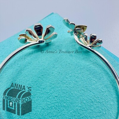 Tiffany And Co. 18K Yellow Gold & 925 Silver Love Bug Bangle