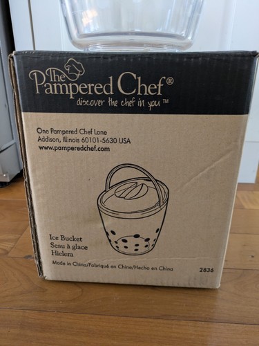 Pampered Chef Ice Bucket #2836 Polka Dots w/Lid, Handle, NO Scoop Double Walled - 第 3/3 張圖片