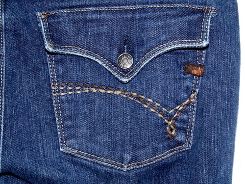 Indi Womens Denim Jeans Boot Cut Blue Medium Wash Waist 32 Reg Ultra Low Rise - Picture 5 of 7