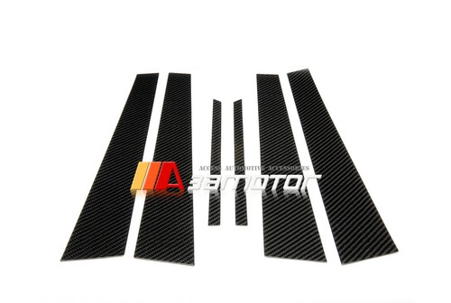 Carbon Fibre Door B Pillar Panel Covers 6PC fits Mitsubishi Evolution EVO 7 8 9 - Picture 2 of 2