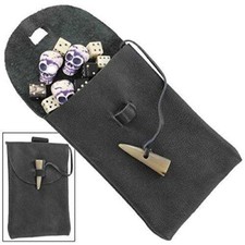 Medieval Horn Toggle Leather Belt Pouch - for Costume and Reenactment