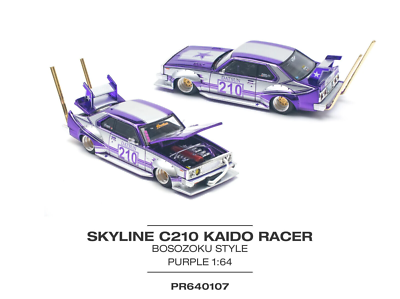 Pop Race 1:64 Nissan Skyline C210 Kaido Racer Bosozoku Style Model