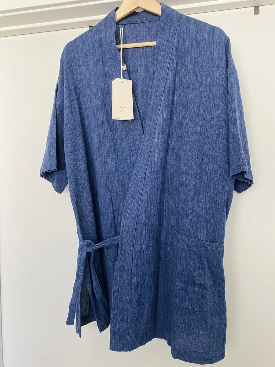 Smock Onsen Noragi Cardigan Kimono Made in Japan Blue Mohawk
