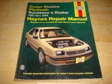 1987-1994 Dodge Shadow Plymouth Sundance Duster - Haynes Repair Manual 30055