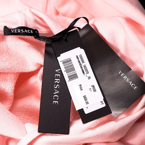 40 NEW $800 VERSACE Woman's CRYSTAL LOGO Cotton CROPPED SWEATSHIRT HOODIE TOP XS - Picture 14 of 14