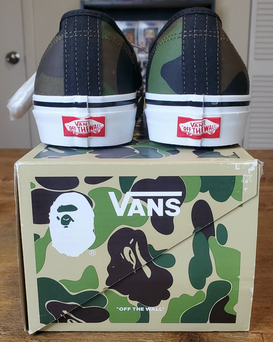 New Vans Authentic x BAPE 44 DX Authentic Camo Sneakers Size New Vans Authentic x BAPE 44 DX Authentic Camo Sneakers Size