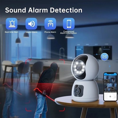Dual Lens Surveillance Camera IP WIFI Smart Home Security Wireless Monitor 4MP - Picture 7 of 14