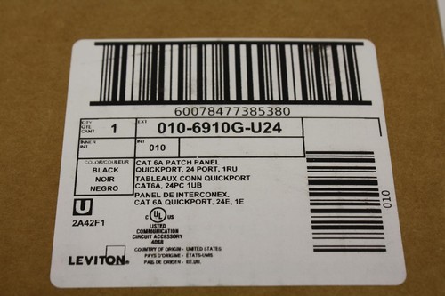 6910G U24 LEVITON EXTREME 10G PATCH PANEL 19 NEW - Picture 3 of 3