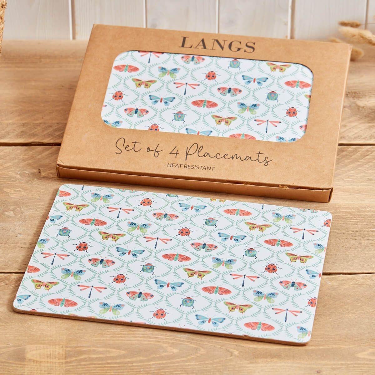 Table Mats Placemats Set Place Mat Cork Heat Resistant Rectangle Butterfly 4