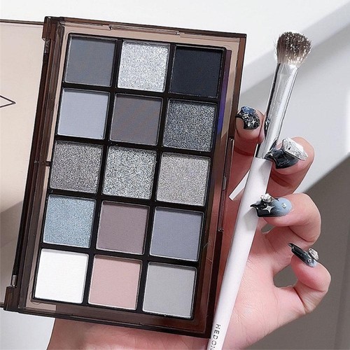 15-color black eyeshadow palette Eye Shadow Make Up Shimmer L3H2 R6I7 B4W5 D7K4 - Picture 2 of 17