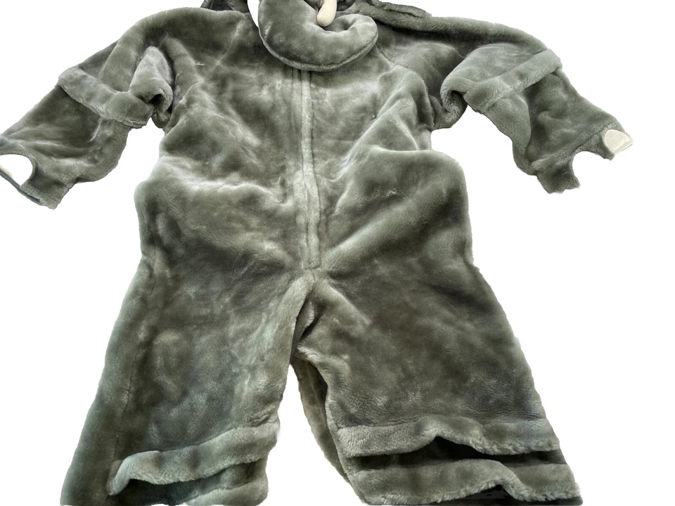 Fantasia infantil de elefante de orelha e presa com zíper completo peludo tamanho pesado 44 (5-6) - Imagem 3 de 4