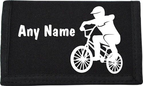BMX Design Personalised Boys Kids Ripper Wallet With Coin Holder Gift - Picture 4 of 10