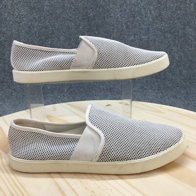 Vince Shoes Womens M Slip On Sneakers White Blair Perforated Round Toe  Low