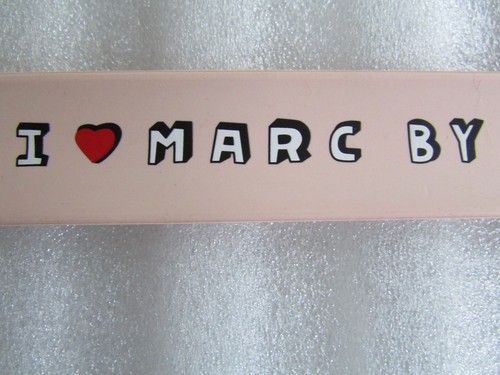 Marc Jacobs Silicone Slap Bracelet I Love MBMJ Adobe Pink New w Tag - Picture 7 of 12